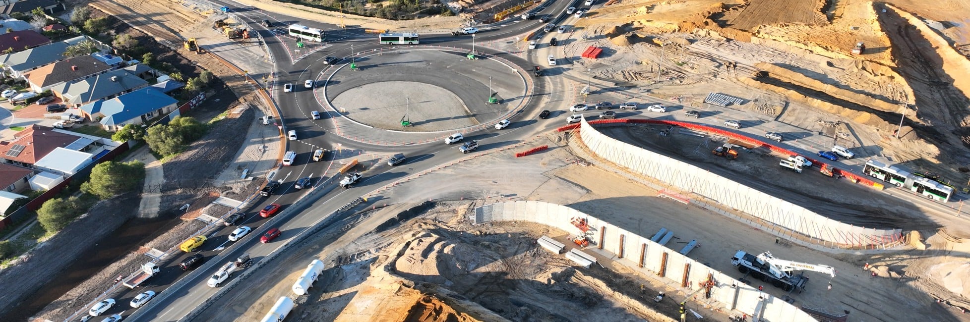 Aerial shot of Reid Highway interchanges
